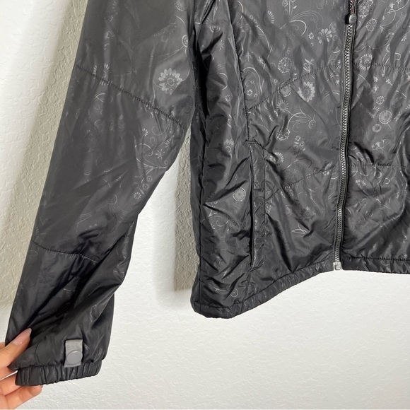 The North Face Jacket Coat Girls Large Floral Puffer Black Zip Up Soft Shell C1 - Picture 4 of 10